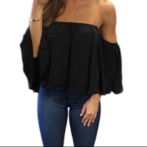 NEW- Off Shoulder Top Long Sleeve Pullover